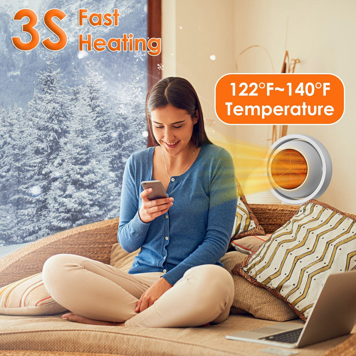 1Pc 380W Space Heater With 30 Degree Tilting Angle 3S Fast Heating Portable Desktop Electric Heater For Indoor Use With Overheat Protection Tip Over Protection For Home Office - AMOCARTe97c841abe474f0ef62a598f217d4d70