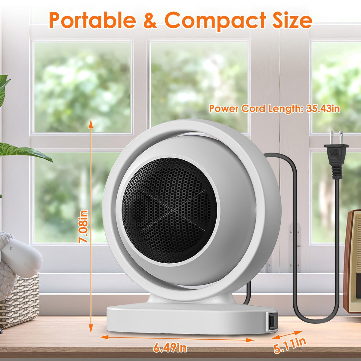 1Pc 380W Space Heater With 30 Degree Tilting Angle 3S Fast Heating Portable Desktop Electric Heater For Indoor Use With Overheat Protection Tip Over Protection For Home Office - AMOCARTa5836e8aa4a1d1d992b4397024ad4d2d