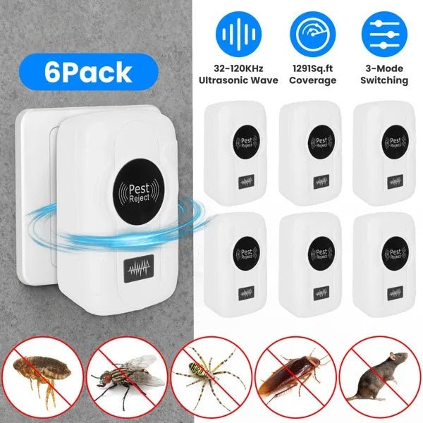 6-Pack Ultrasonic Insect Repellent - Dual Sound-Wave Tech - AMOCARTe32ea9d7c370084228c7509c253fb9b6