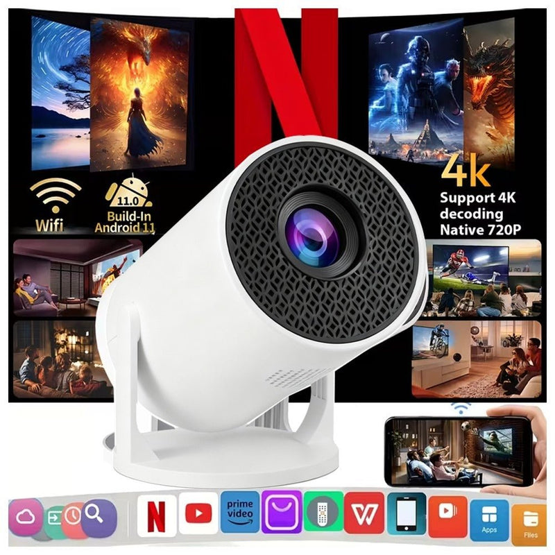 Android Mini Projector Smart HD 5G4K WiFi Wireless Bluetooth Office Home Theater - AMOCART5acb68a1cd049aa8254ca67830bc8553