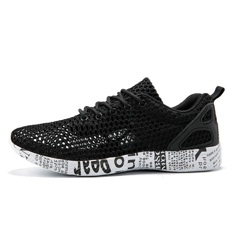 Casual Men's Shoes Breathable Sneakers Match Hollow Lace Board Shoes - AMOCART47725cc455a8313e1371e5260be30417