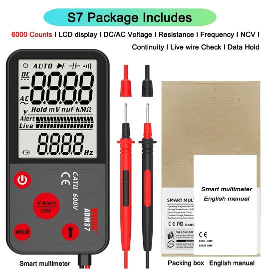 Intelligent Large Screen Fully Automatic Ultra-thin Digital Multimeter - AMOCART4cc285d3a9e5a3607ec6c807fbbabaa