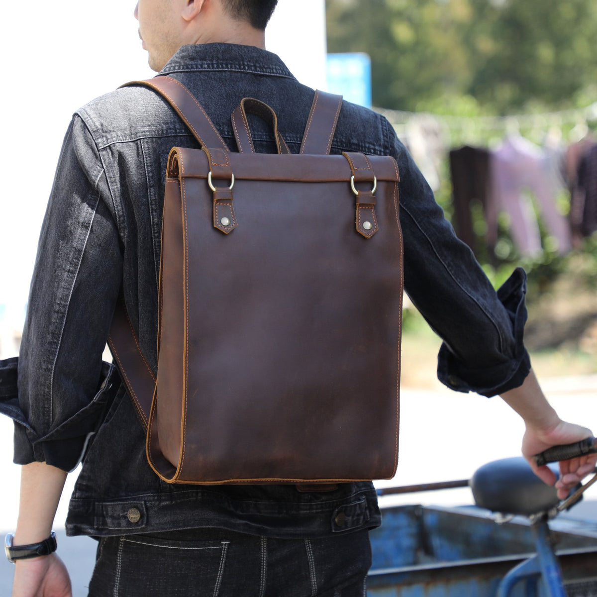 Personality Cowhide School Bag Leather Retro Men - AMOCARTdbb5d5fb9ec37909ff1f711c410fdc81