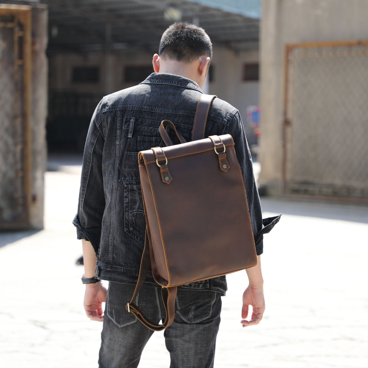 Personality Cowhide School Bag Leather Retro Men - AMOCART9f76904becaaf5d28a4ac5f6f9efdb75
